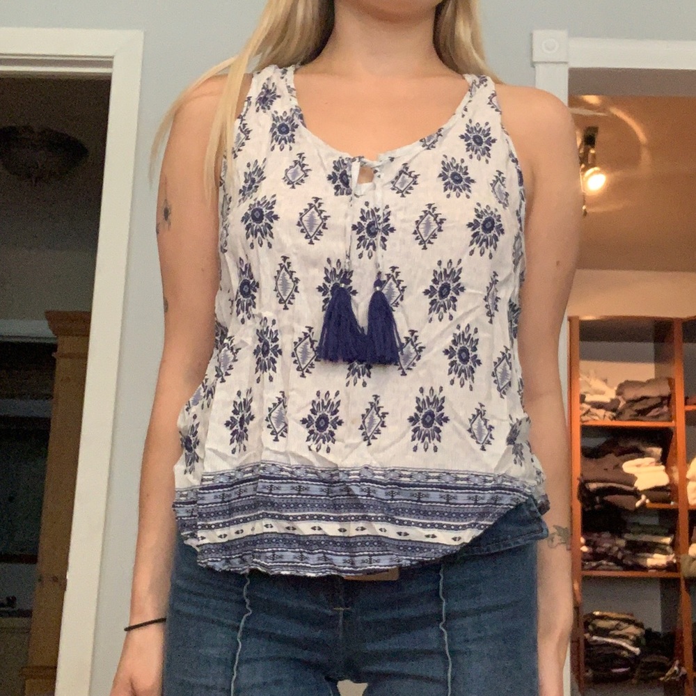 Bohemian style top with Aztec type design